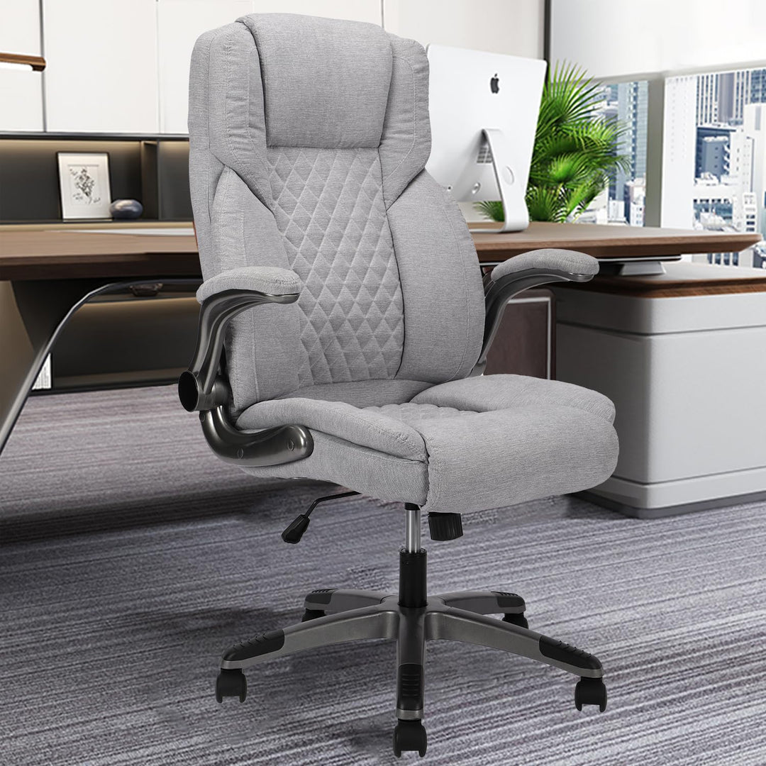 Bosmiller Bürostuhl Ergonomischer Chefsessel Bürostuhl 200 kg, Verstellbarer Rückenlehne, Hochklappb