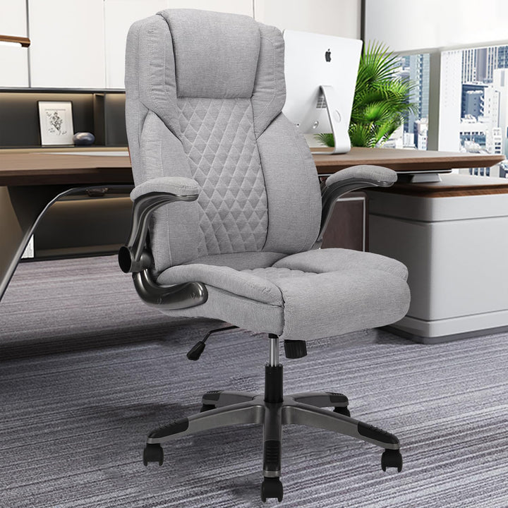 Bosmiller Bürostuhl Ergonomischer Chefsessel Bürostuhl 200 kg, Verstellbarer Rückenlehne, Hochklappb