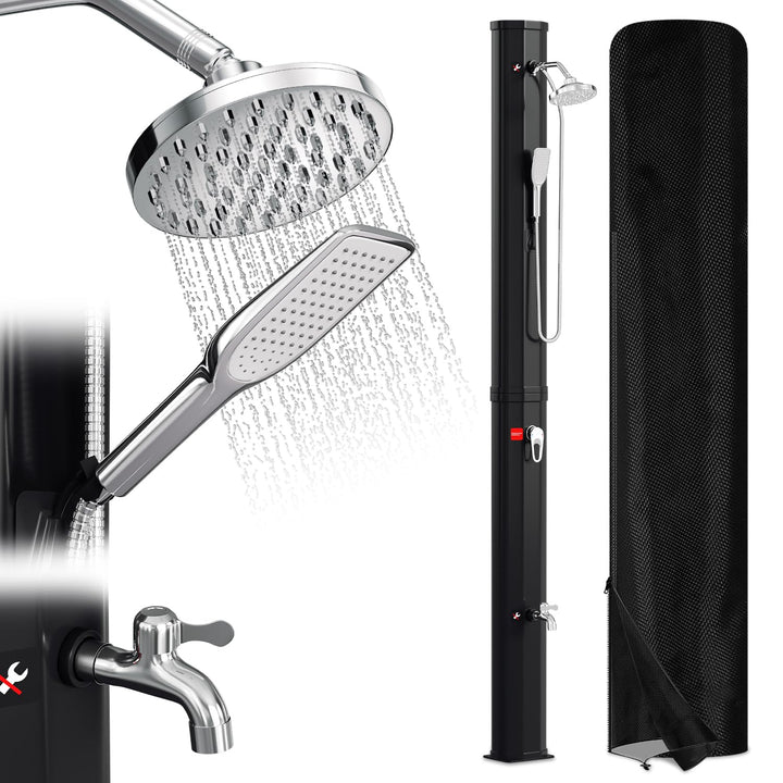 Randaco Solardusche Solar Gartendusche warmes Wasser Bis Zu 60°C Ohne Stromanschluss Pooldusche Camp