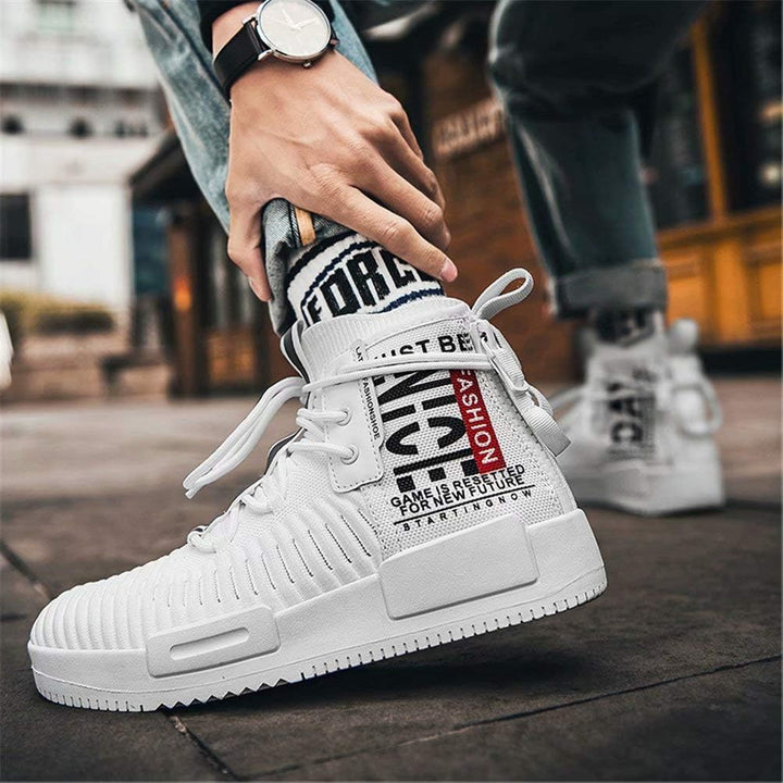 FUSHITON Herren Sportschuhe Laufschuhe High Top Turnschuhe Mode Sneakers Freizeitschuhe Outdoor Stra