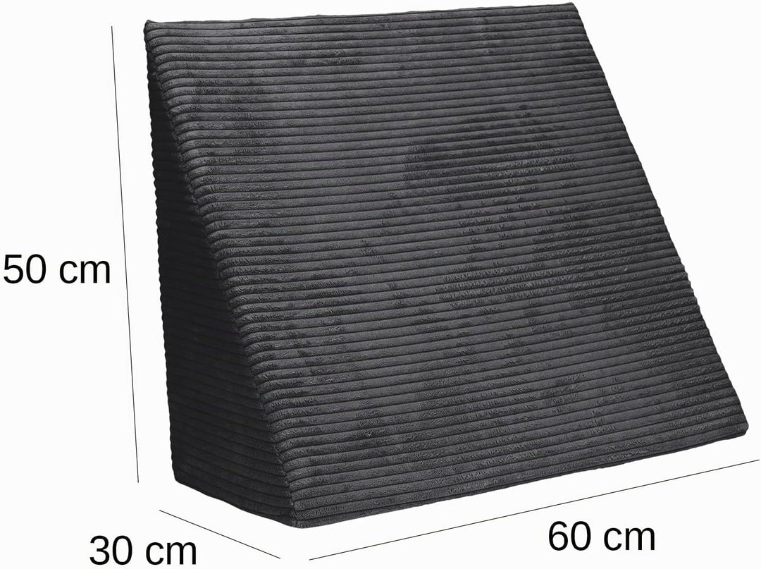 Selfitex Breitcord Keilkissen 60x50x30 cm, Made in Germany, bequemes Lesekissen, Rückenkissen, ergon