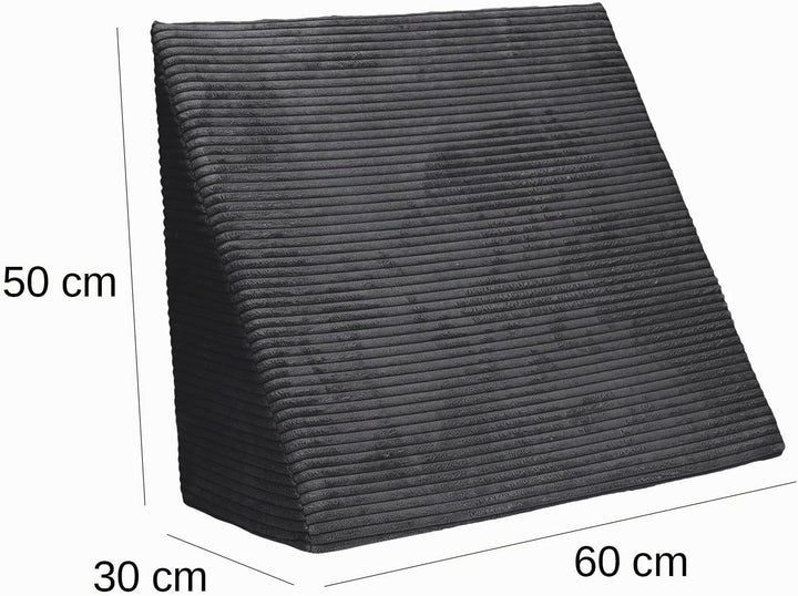 Selfitex Breitcord Keilkissen 60x50x30 cm, Made in Germany, bequemes Lesekissen, Rückenkissen, ergon