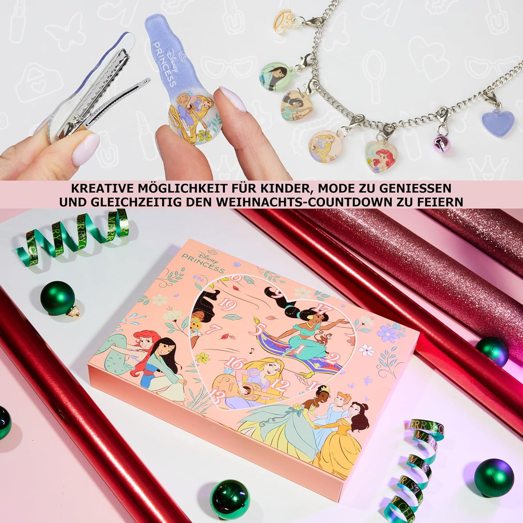 Get Trend Disney Prinzessinnen Adventskalender 2025 Mädchen, Haarschmuck & Schmuck, Weihnachts Count