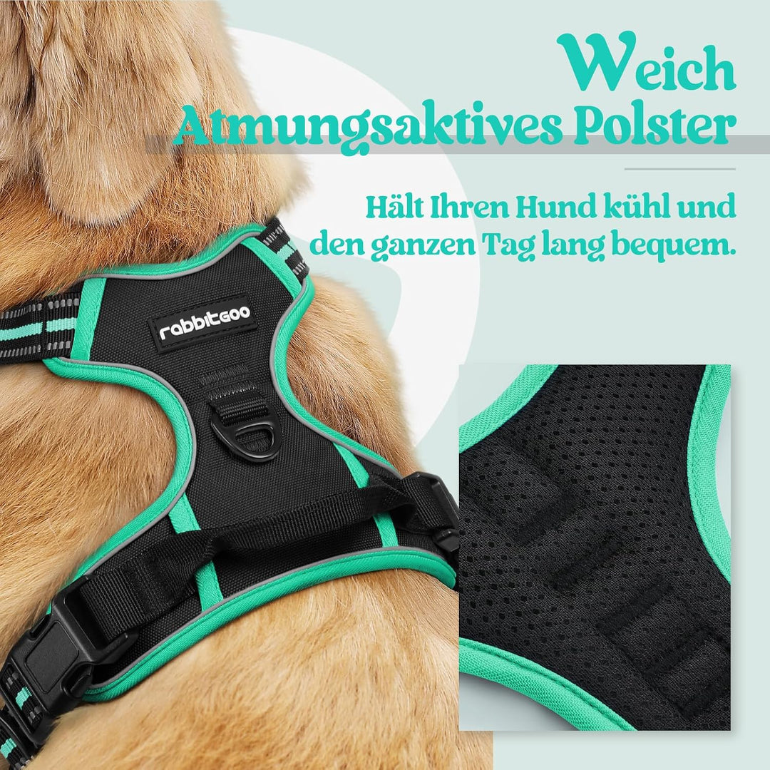 rabbitgoo Hundegeschirr Mittelgrosse Hunde, Anti Zug Geschirr mit Kontrolle, No Pull Verstellbar Hun