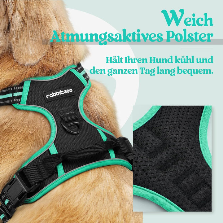rabbitgoo Hundegeschirr Mittelgrosse Hunde, Anti Zug Geschirr mit Kontrolle, No Pull Verstellbar Hun