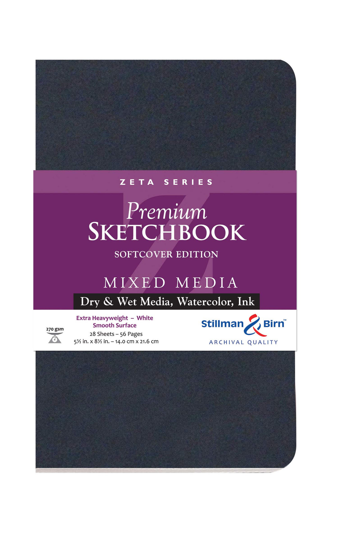 Stillman & Birn EXA-901580P Zeta Serie Softcover Skizzenbuch 14 x 21,6 cm, 270 g/m² (extra schwer),