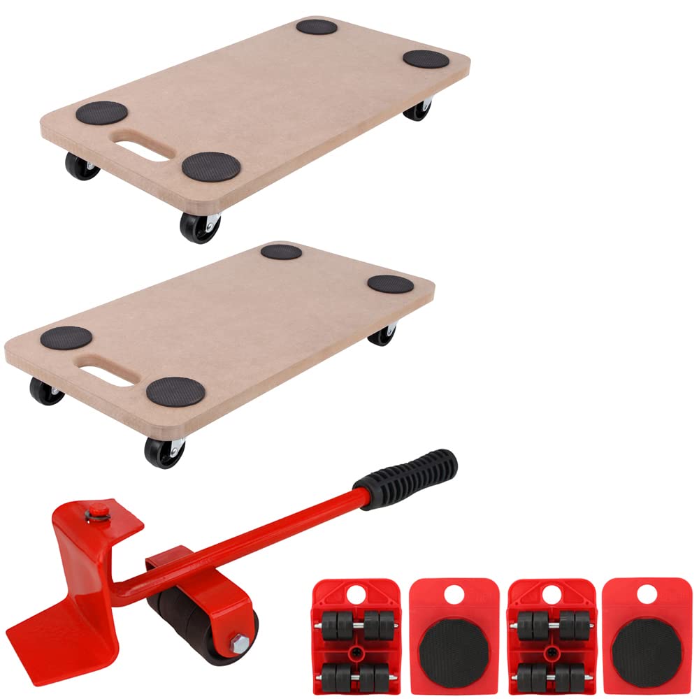 Möbeltransporter Set: 2X Rollbrett + Möbelheber-Set Transportroller Möbelroller Möbelhund bis 200kg