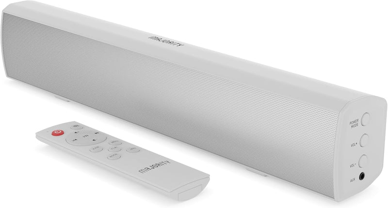 MAJORITY Bluetooth White Soundbar für TV Geräte, 50 Watt PC Lautsprecher und Sound Bar, Kompakt, mit