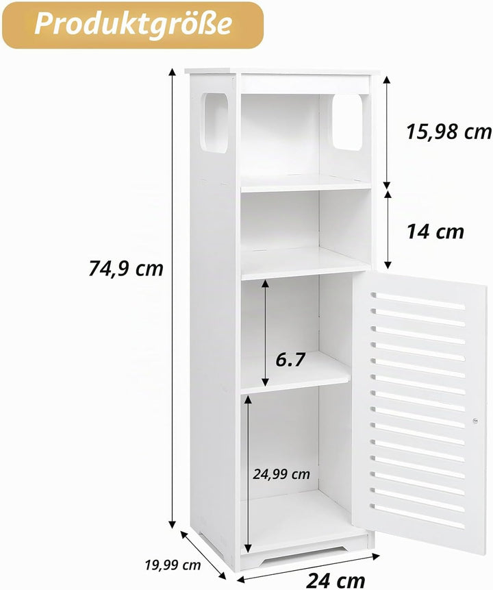 Wasserdichter Badezimmerschrank, weisser Boden, stehender Aufbewahrungsschrank, Heimaufbewahrung, Mö