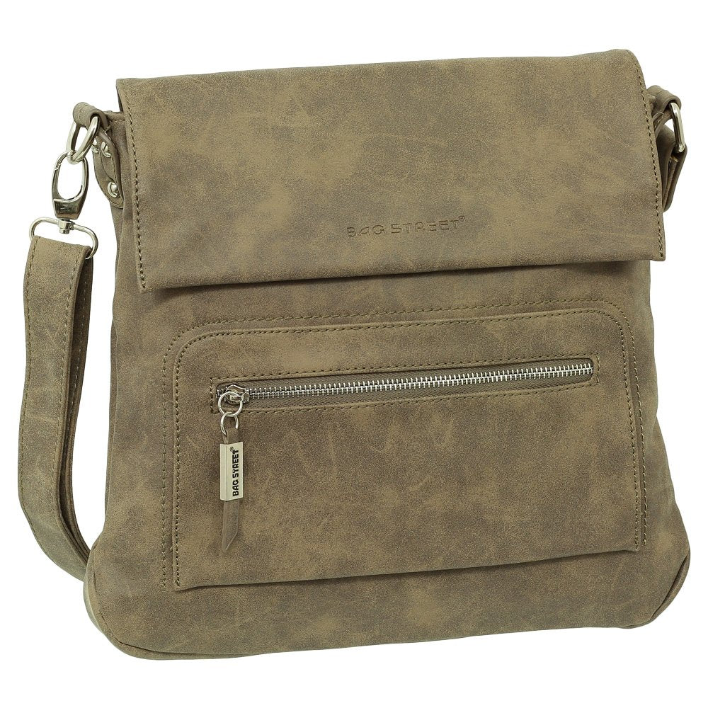 Geschenkset - Handtasche Schultertasche Umhängetasche Wildleder-Imitat Used Look vers. Farben Braun,
