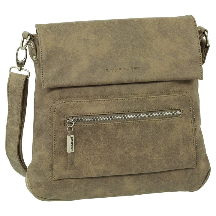 Geschenkset - Handtasche Schultertasche Umhängetasche Wildleder-Imitat Used Look vers. Farben Braun,