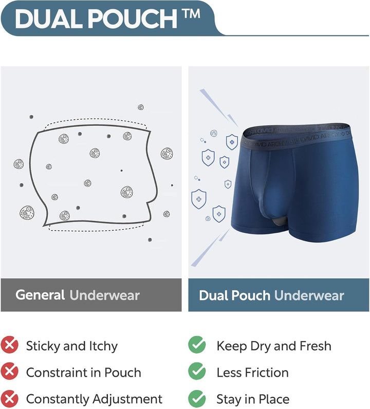 DAVID ARCHY Slips Boxershorts Herren Modal mit Eingriff Separat Beutel Microfaser Multipack Unterhos