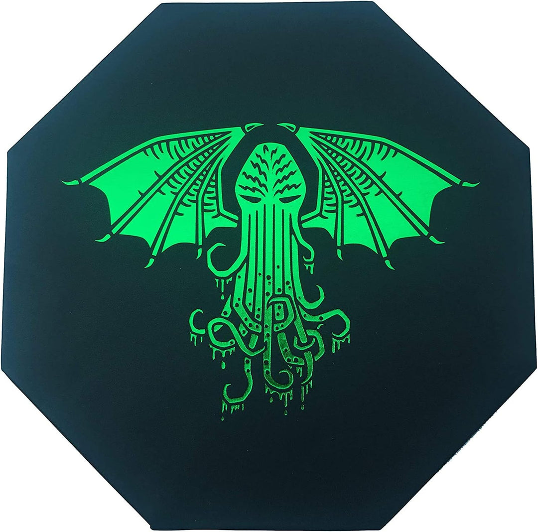 Fantasydice-Cthulhu Tome-Green - Dice Tray - 20CM Octagon with Lid and Dice Staging Area- Holds 5 Se