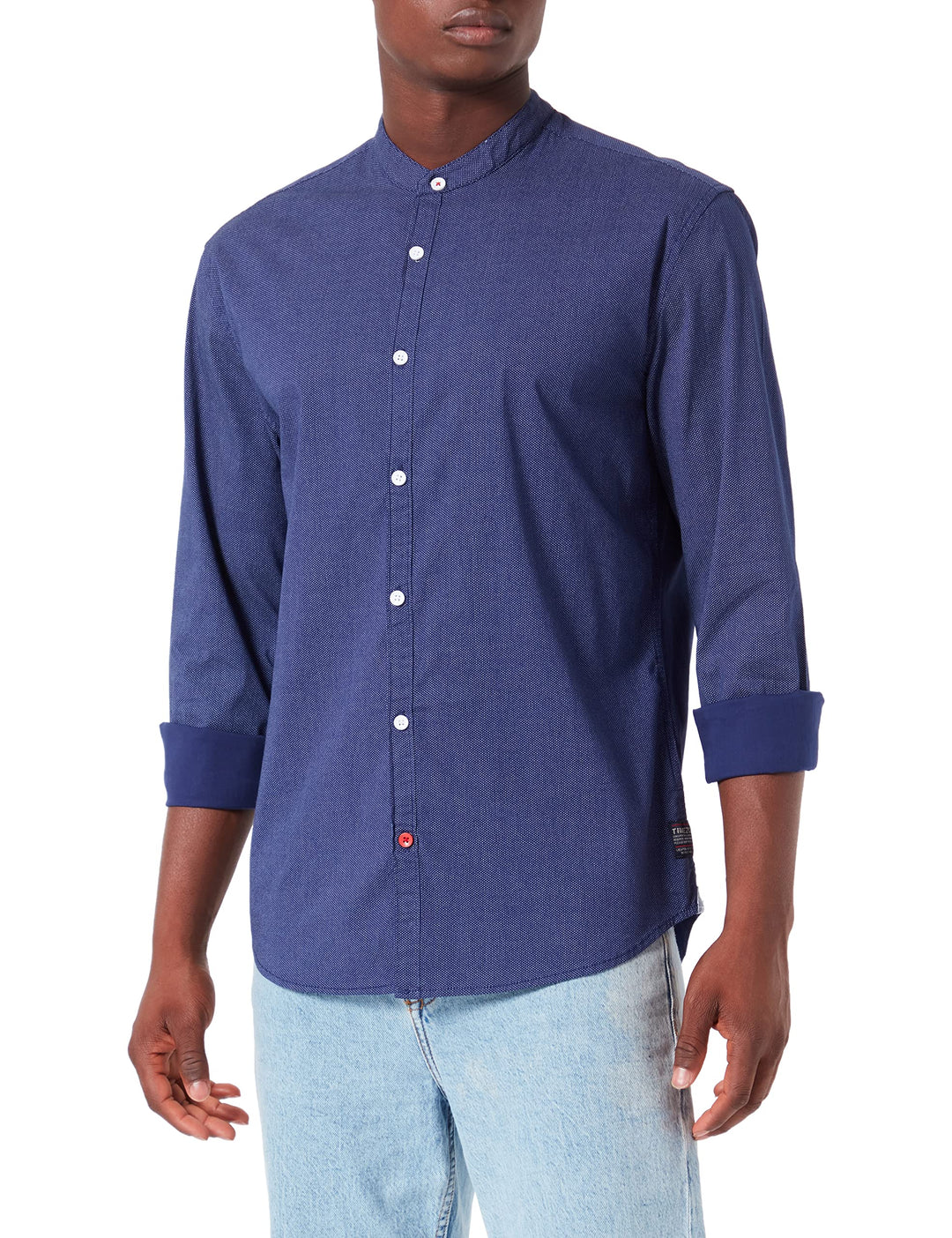 Timezone Herren Hemd XL Blue White Dots, XL Blue White Dots