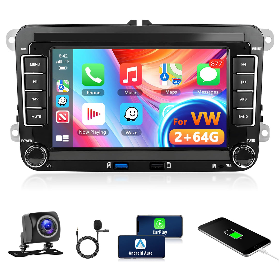 2GB+64GB Android Autoradio mit GPS Navi für VW Passat B6 T5 Golf 6 5 Polo 6R Tiguan T5 Jetta Seat Sk