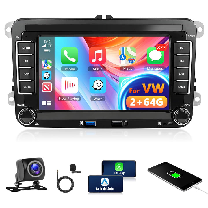 2GB+64GB Android Autoradio mit GPS Navi für VW Passat B6 T5 Golf 6 5 Polo 6R Tiguan T5 Jetta Seat Sk