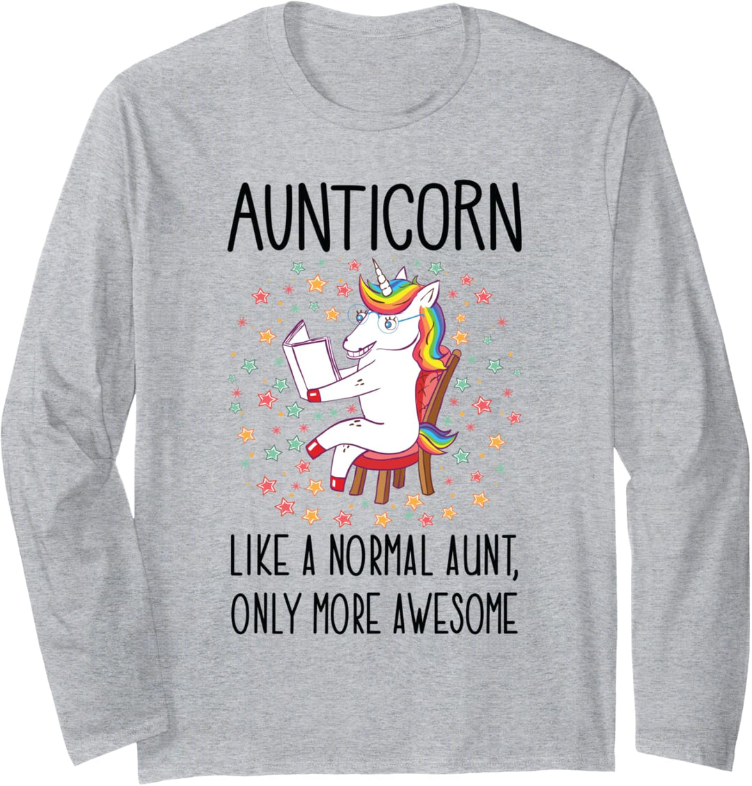 Aunticorn Like A Normal Aunt Only More Awesome Aunty Unicorn Langarmshirt
