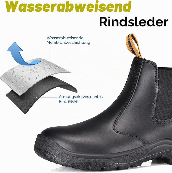 SAFETOE Sicherheitsstiefel Arbeitsschuhe mit Stahlkappe M8025 (S3 klassischer Artikel) von Anti-Punk