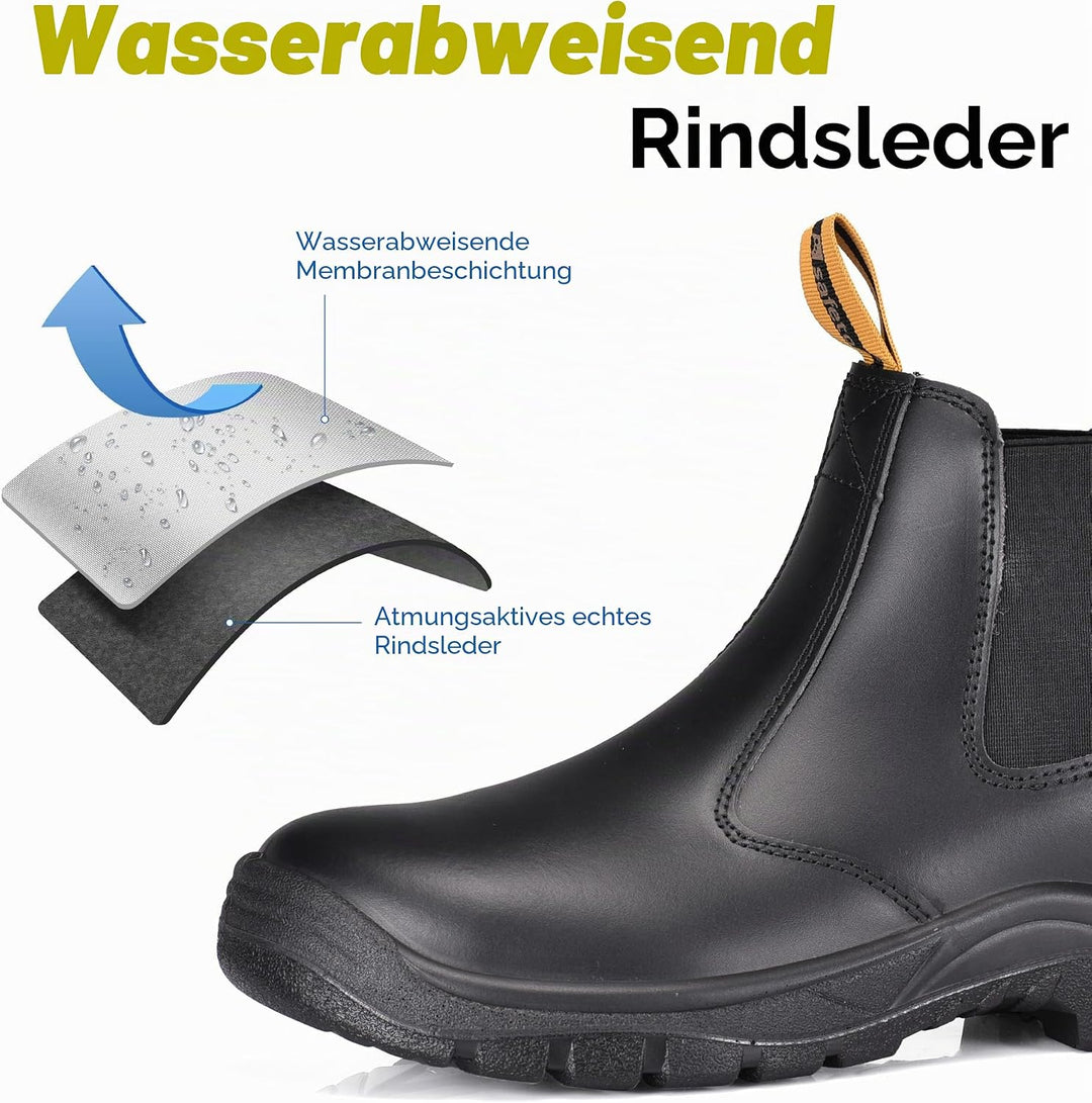 SAFETOE Sicherheitsstiefel Arbeitsschuhe mit Stahlkappe M8025 (S3 klassischer Artikel) von Anti-Punk