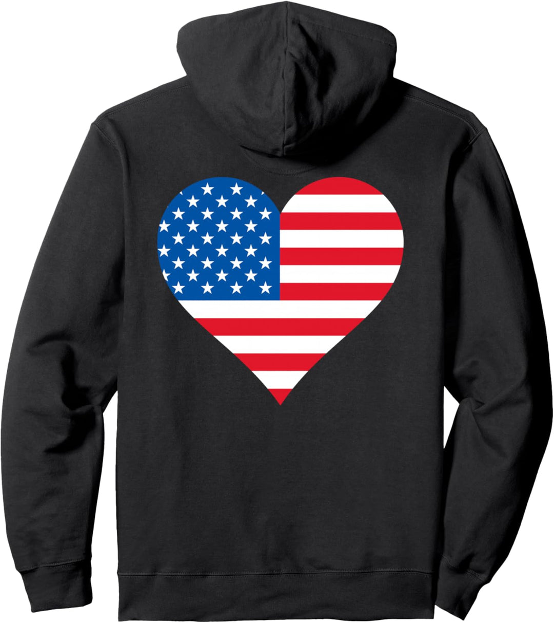 Amerikanische Flagge in Herzform 4. Juli Patriotische Liebe USA Pullover Hoodie