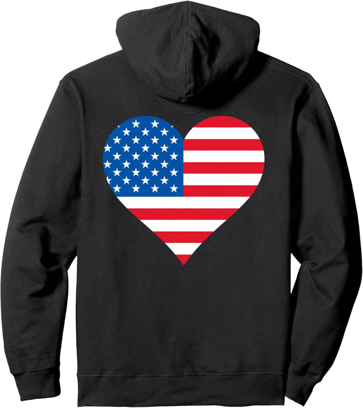 Amerikanische Flagge in Herzform 4. Juli Patriotische Liebe USA Pullover Hoodie