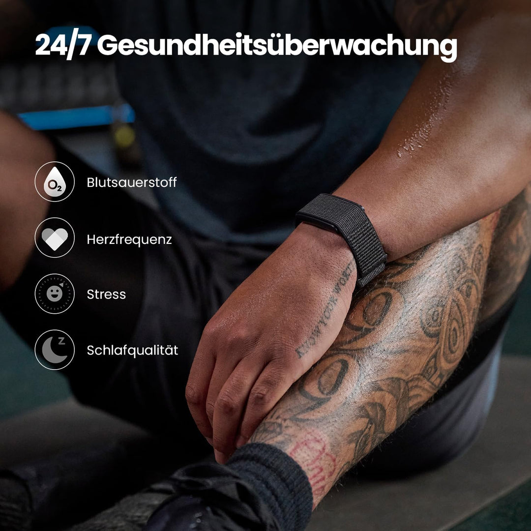 Amazfit Helio Strap Smart Band Fitness-Tracker, 24/7 Aktivitäts und Schlaftracker mit Herzfrequenz,