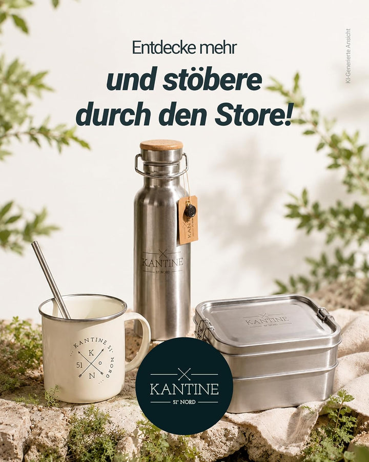 Kantine 51° Nord Lunchbox Edelstahl 1200 ml | Auslaufsichere Tiffin Box, für Erwachsene &amp; Kinder, Br