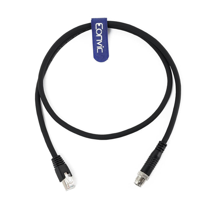 Eonvic Cognex Industrial Ethernet M12 X-Typ auf RJ45 High-Flex-Kabel (1 m, schwarz) Black 1M, Black