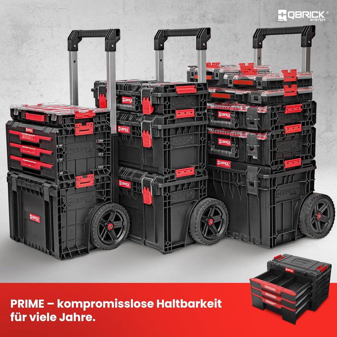Qbrick System Werkzeugkoffer Sortierbox Leer - 3 Schubladen - Werkzeugkiste - 542 x 335 x 369 mm Sch