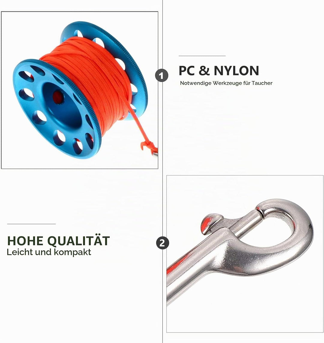 BESPORTBLE 1 Set von Scuba Tauchen Spool Aluminium Legierung Kompakte Schnorcheln Dive Reel Spool Li