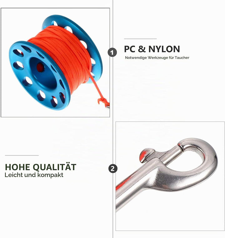 BESPORTBLE 1 Set von Scuba Tauchen Spool Aluminium Legierung Kompakte Schnorcheln Dive Reel Spool Li