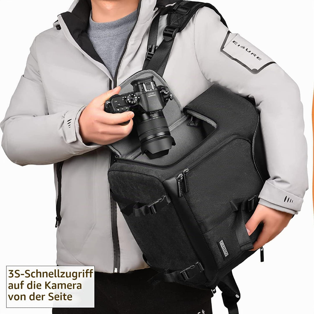 CADeN Kamerarucksack, Leinwand Professionell Fotorucksack Vintage Kameratasche 15.6&