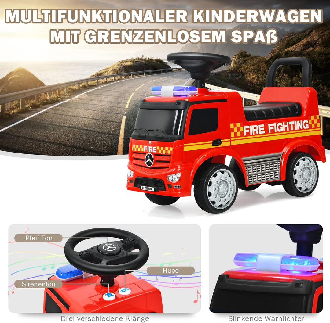 DREAMADE Rutschauto mit Lichter, Musik und Sirene, Rutscher für Kinder 18-36 Monate, Rutscherfahrzeu