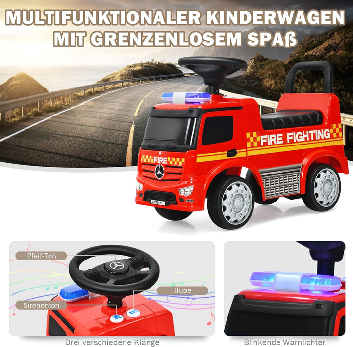 DREAMADE Rutschauto mit Lichter, Musik und Sirene, Rutscher für Kinder 18-36 Monate, Rutscherfahrzeu
