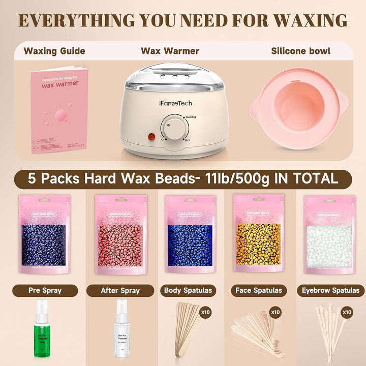 Waxing-Set Männer Frauen für die häusliche Haarentfernung: Wax-Maschine für Gesicht Körper Bikini-Be