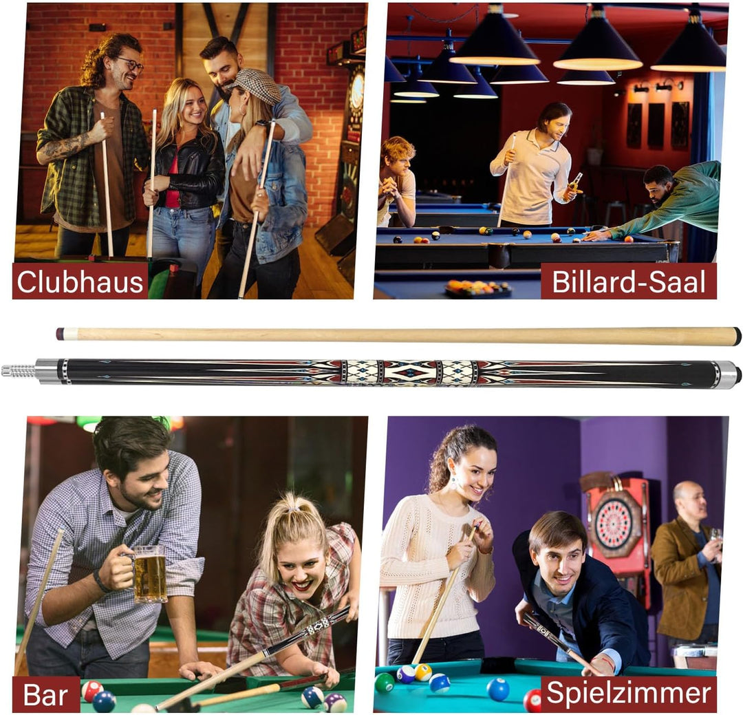 Pool Cue Stick Billard Queue,58“ Pool-Billardqueue BillardStock 12,5 mm Lederspitze Cue Sticks for P