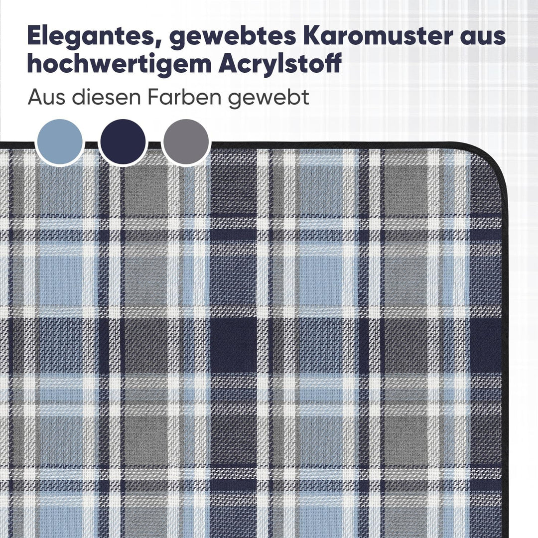Sekey Picknickdecke Wasserdicht 200x200 cm, Karierte Stranddecke Sandfrei, 3-Schicht Struktur, Gepol