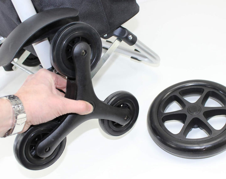 Einkaufstrolley Black-Line klappbar mit Kühlfach | Treppensteiger Shopping-Trolley Roller, grosse Ka