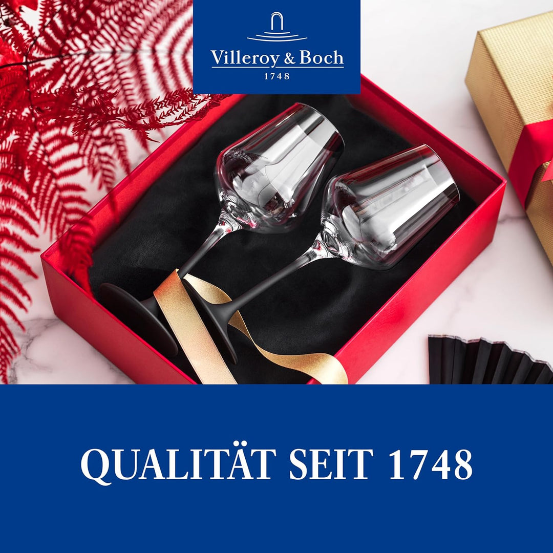 Villeroy & Boch – Manufacture Rock Weissweinglas Set 4 teilig 380 ml, Weissweingläser, Weinglas schw