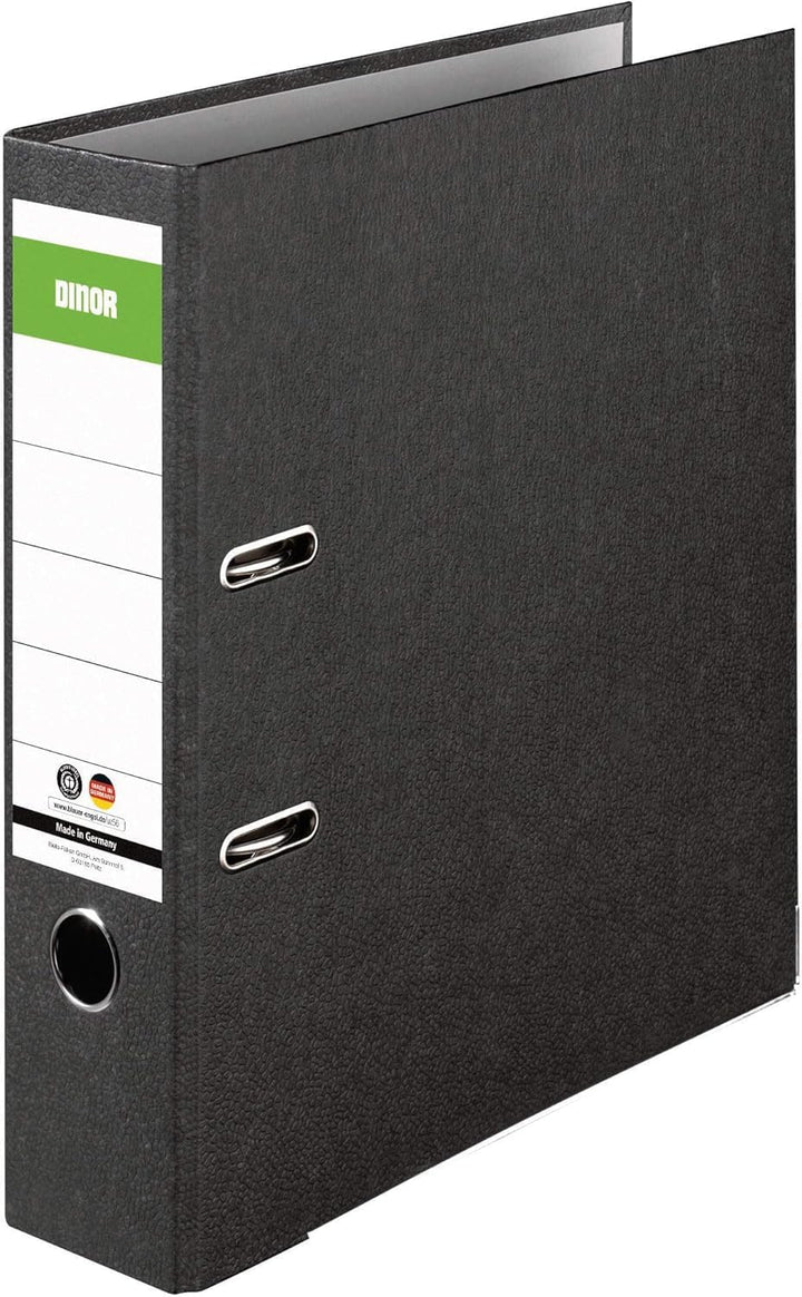 Original DINOR Ordner-Wolkenmarmor-Recycling - Made in Germany. 8 cm breit DIN A4 schwarz Aktenordne