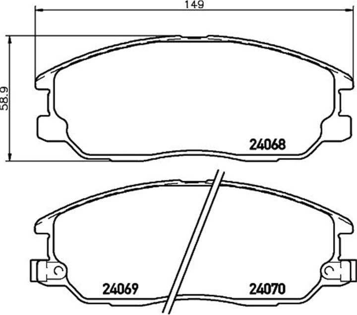 HELLA PAGID 8DB 355 010-451 Bremsbelagsatz - T1362 - Dicke/Stärke: 17.3mm - Bremssystem: Mando - mit