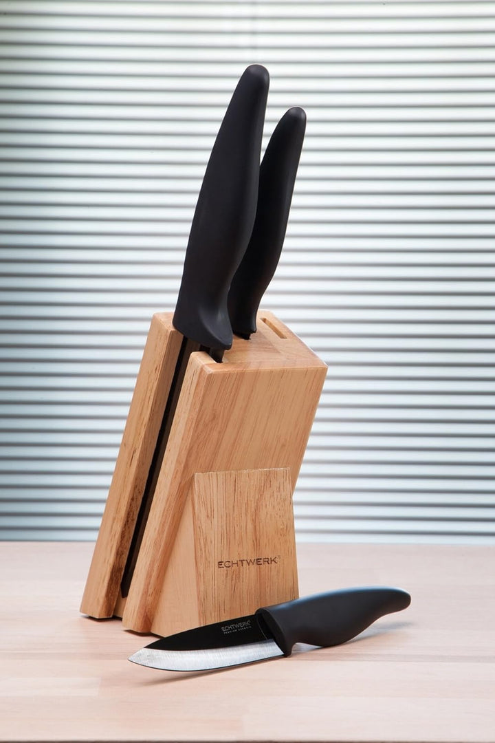 ECHTWERK Messerblock aus Holz für 3 Teile Einheitsgrösse Color, Einheitsgrösse Color
