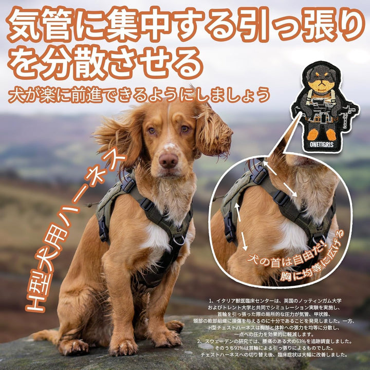 OneTigris Hundegeschirr Grosse Hunde, FIRE Watcher Taktische Geschirr mit Griffe und D-Ring No Pull