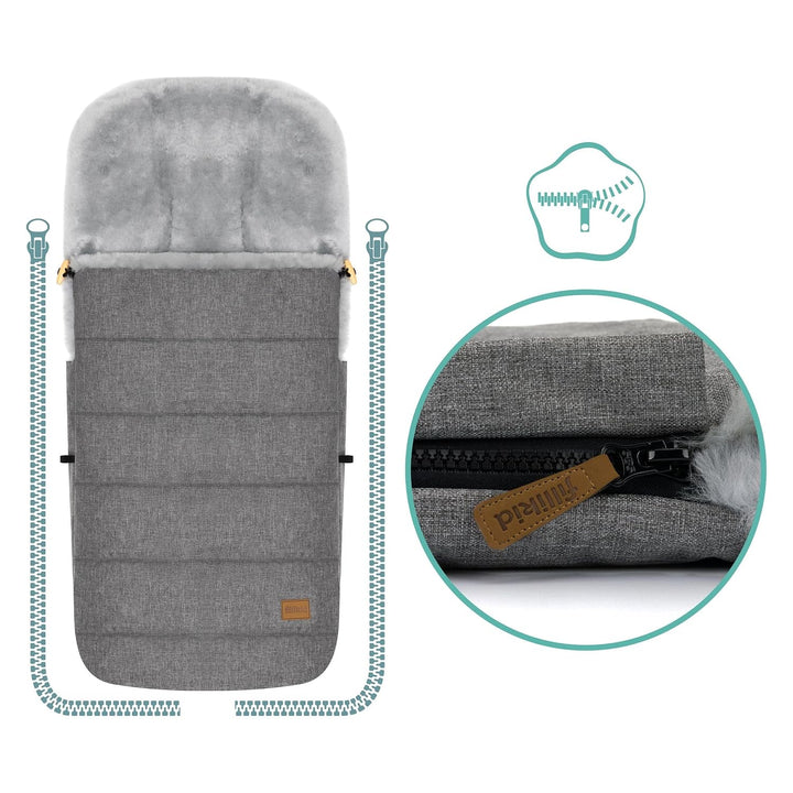 Fillikid Lammfellfusssack Bernina, Kinderwagen, Buggy Grau, Grau