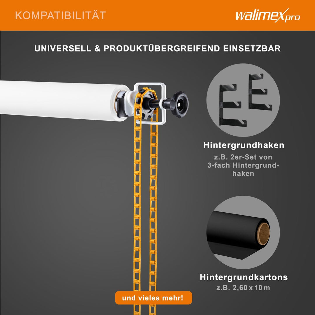 Walimex Hintergrundexpan und Kette & Gewicht orange, orange