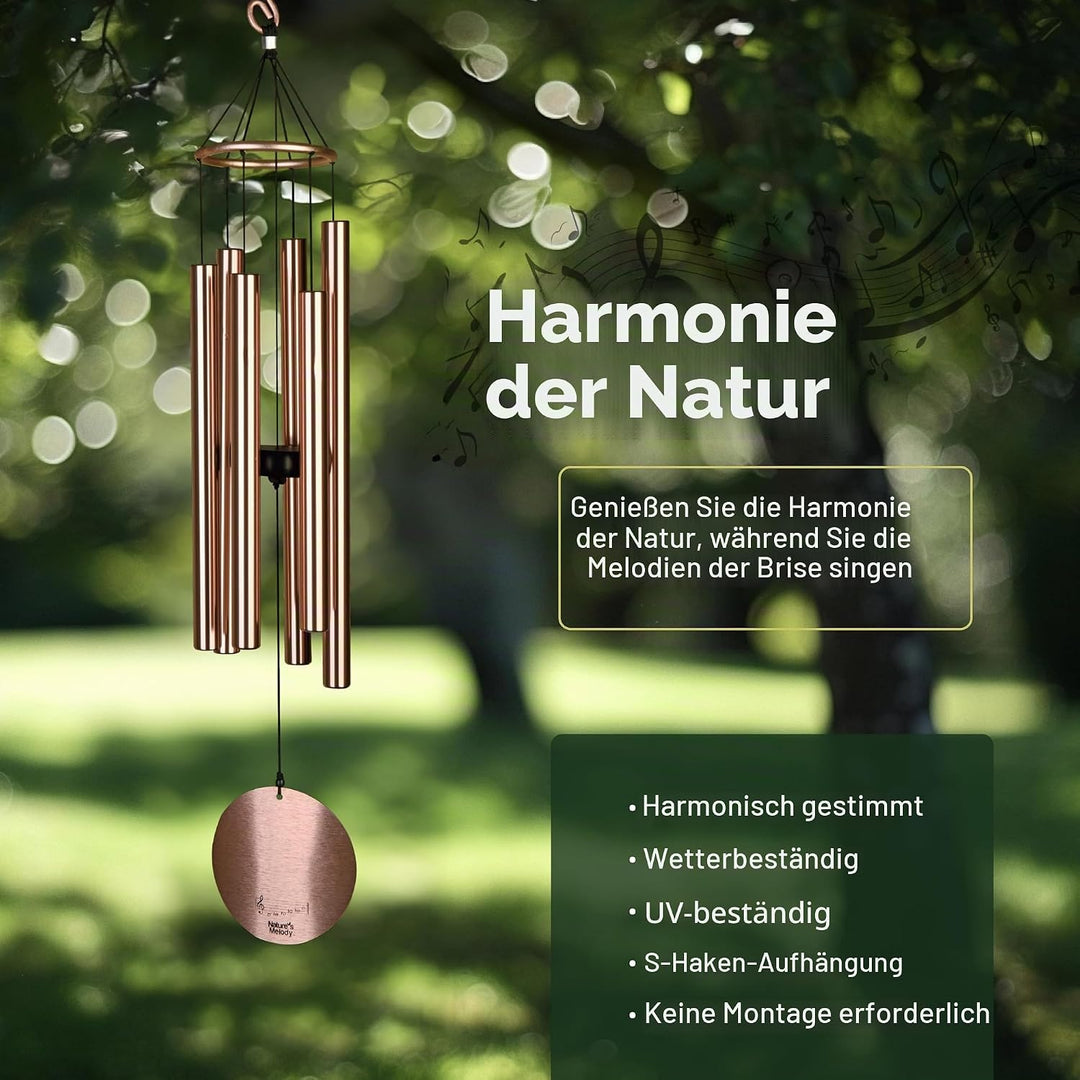 Nature's Melody Aureole Tunes Windspiel – Outdoor-Windspiel mit 6 Röhren, in B-Pentatonik gestimmt,
