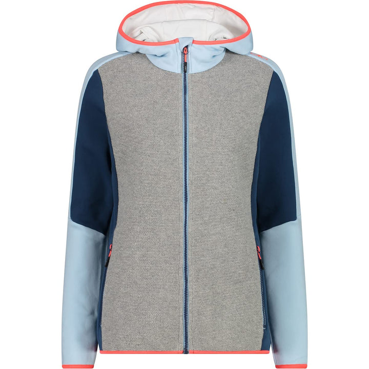 CMP Damen Stretch-fleecejacke für Damen mit Fester Kapuze JACKET 36 Kristallblau, 36 Kristallblau