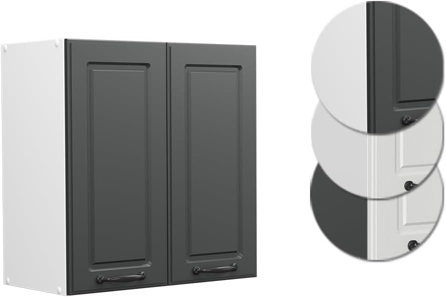 Vicco Hängeschrank R-Line, Anthrazit Landhaus/Weiss, 60 cm Anthrazit Landhaus Hängeschrank 60 cm, An