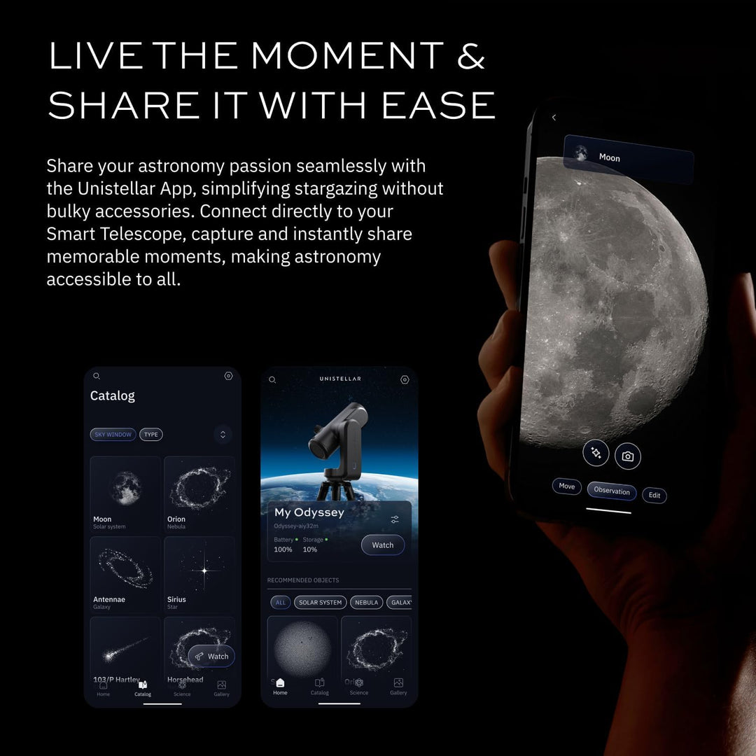 UNISTELLAR Odyssey - Smart digitales Teleskop - Anfänger und erfahrene Benutzer - iPhone und Android