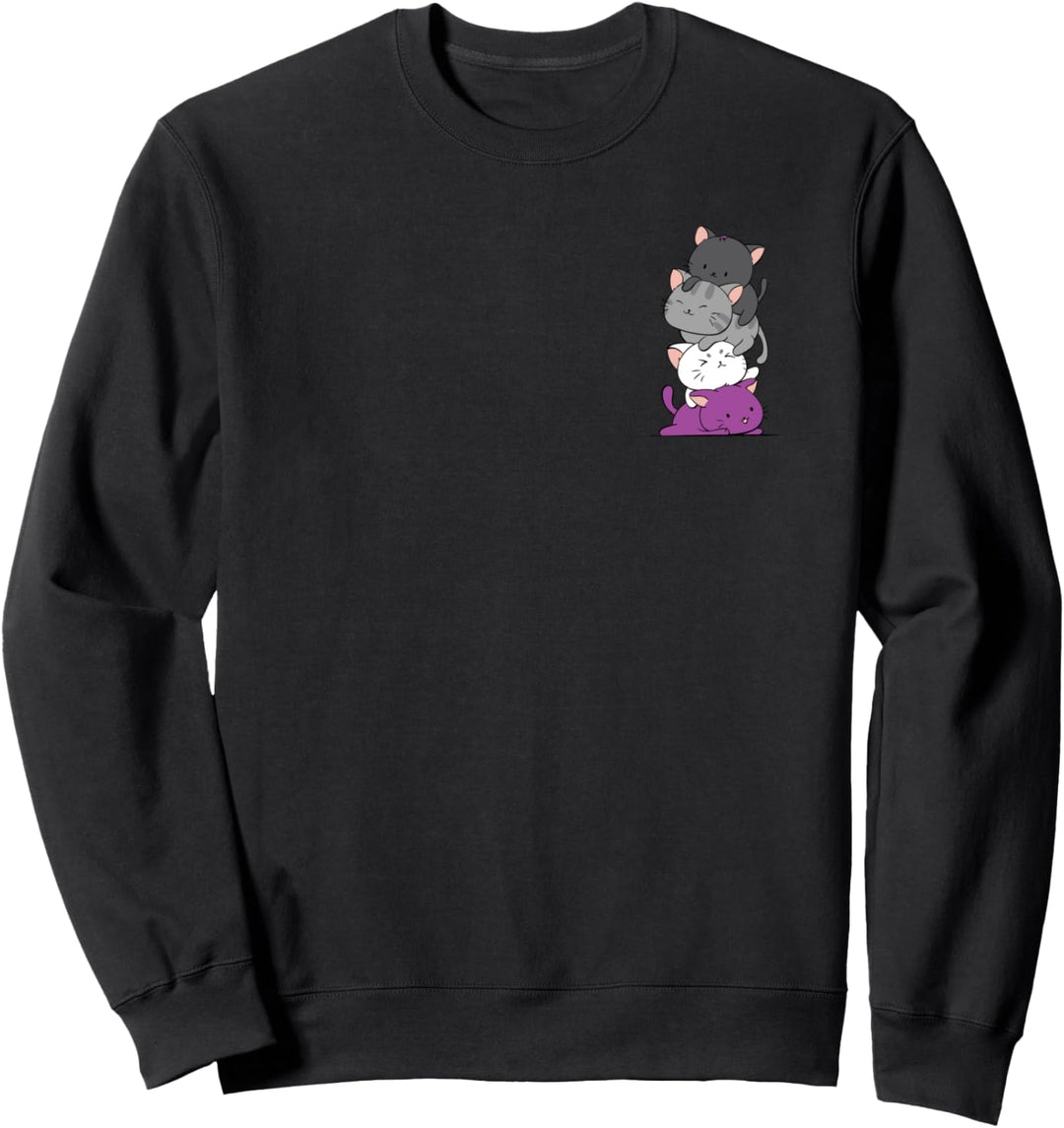 Asexual Pride Kawaii Katzenstapel Anime Sweatshirt
